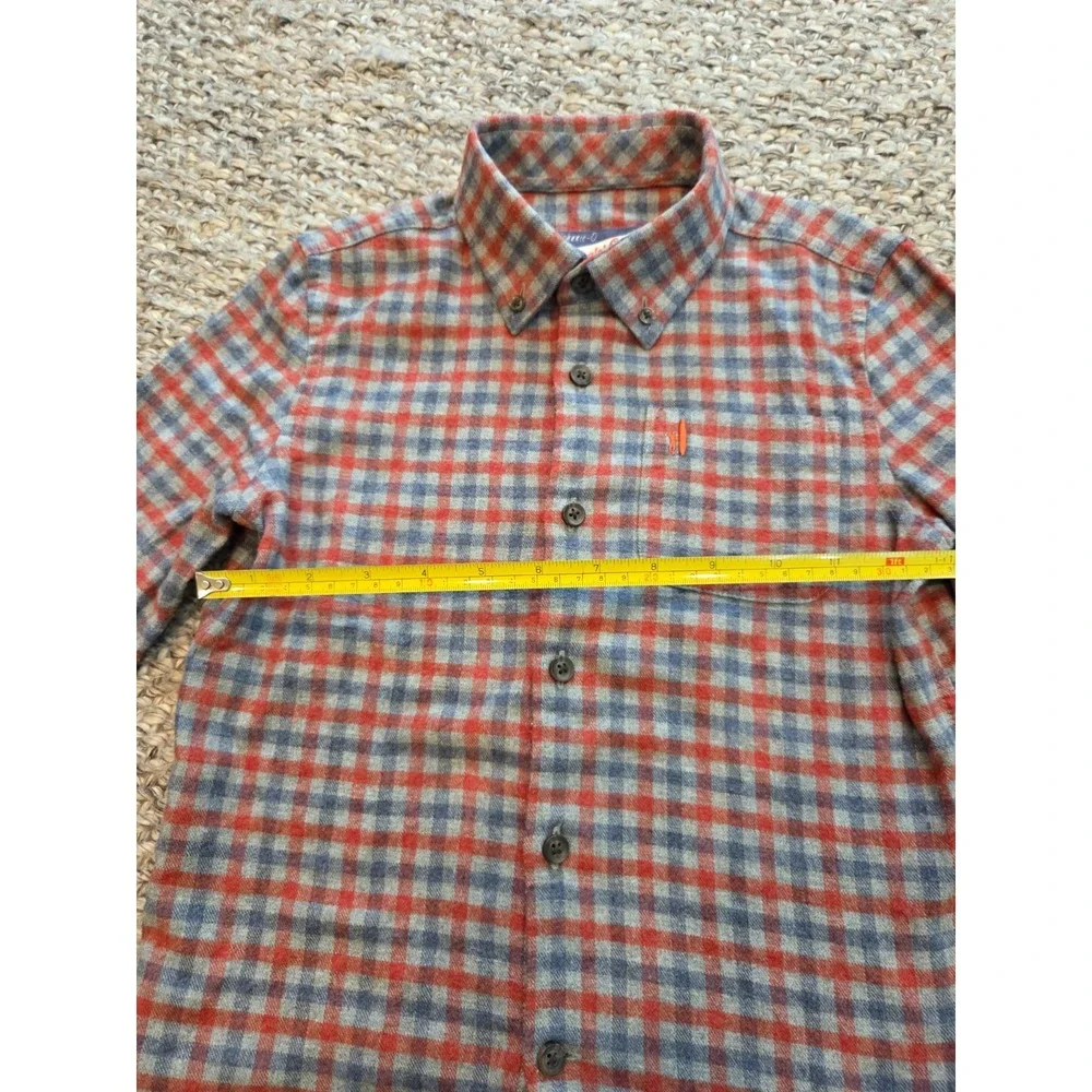 Johnnie-O Hangin' Out Flannel Plaid Button Down Shirt Red Blue Boys 7